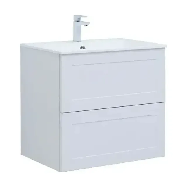 Тумба с раковиной Aquanet Терра 70 белый матовый Soft Touch (тактильный матовый) раковина Электра 70