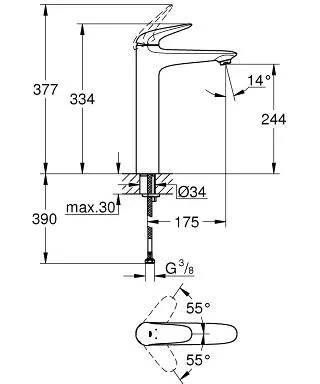 Смеситель Grohe Eurostyle 23719003 для раковины
