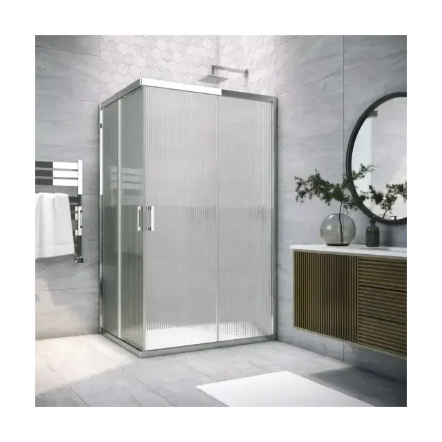 Душевой уголок ZA-F TUR NOVO 110*85 08 Moru, профиль глянцевый хром, стекло Moru