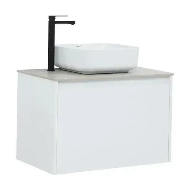 Тумба с раковиной Aquanet Nova Lite 75 белый глянец (1 ящик) (раковина City-1)