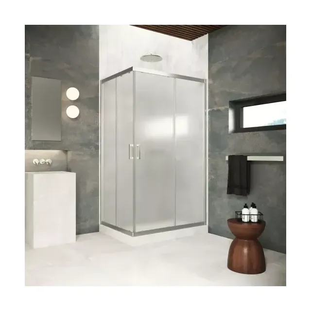 Душевой уголок ZA-F Protec 100*95 04 10 профиль никель стекло сатин