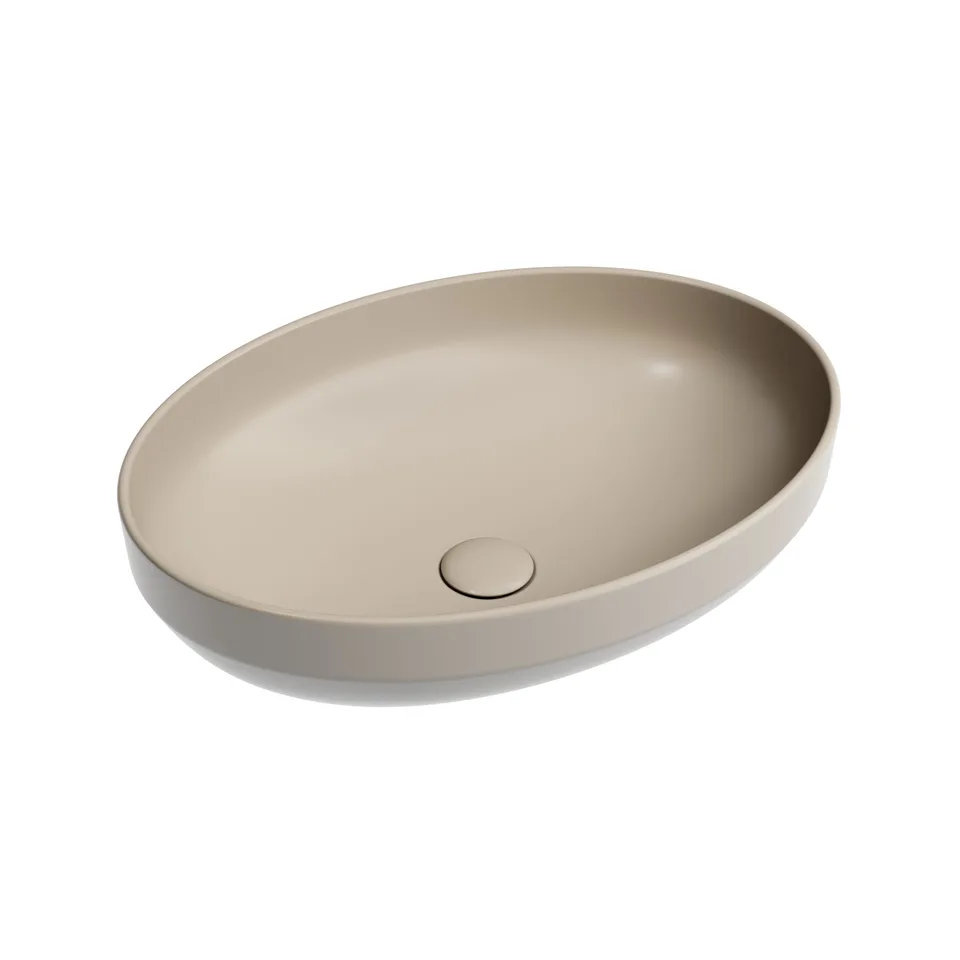 Раковина из сантехнического фарфора Ceramica Nova Элемент (Element) 50 см CN6056MC накладная цвет бежевый матовый