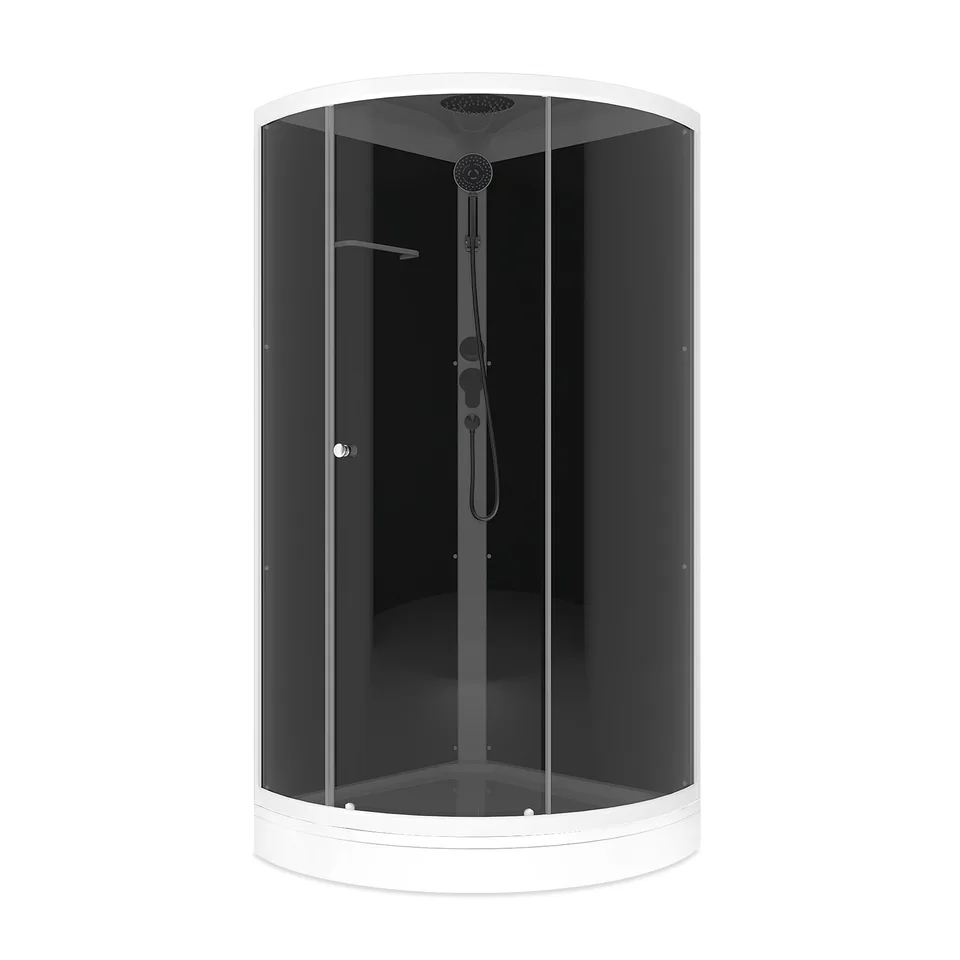 Душевая кабина Domani-Spa Simple 99 V1.2 (90х90 см) — черные стенки, тонированные стекла