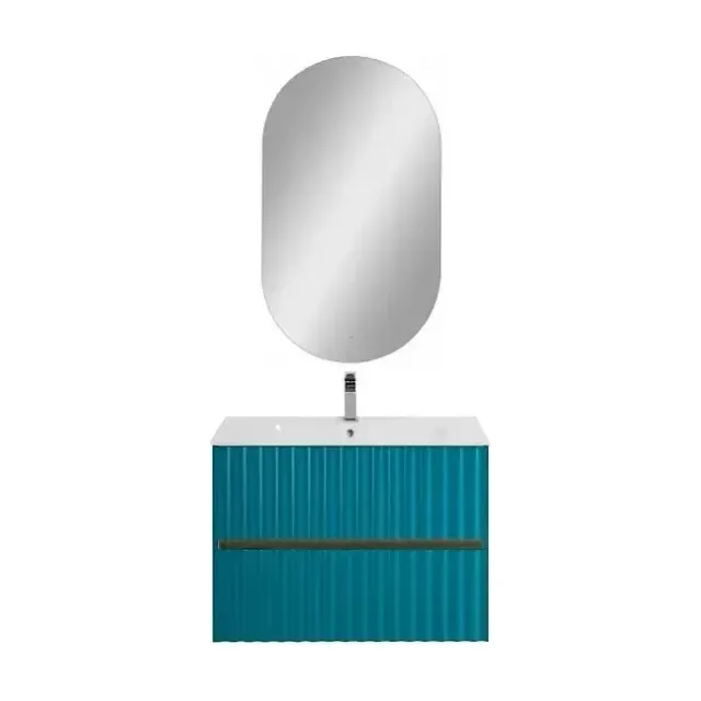 Комплект мебели Art&Max Элегант/Elegant 80 с LED подсветкой ручек бирюзовый матовый