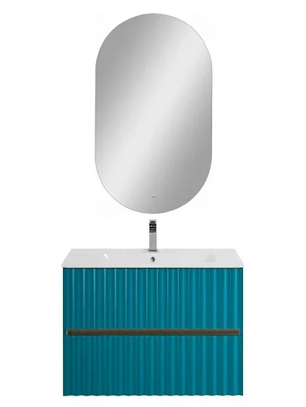 Комплект мебели Art&Max Элегант/Elegant 80 с LED подсветкой ручек бирюзовый матовый