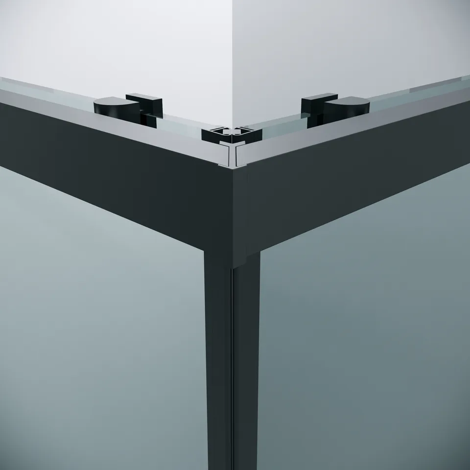 Душевое ограждение Grossman Cosmo 300.K33.02.9090.21.00 (90х90х195) квадрат,раздвижная,черный матовый,стекло прозрачное, 1 место
