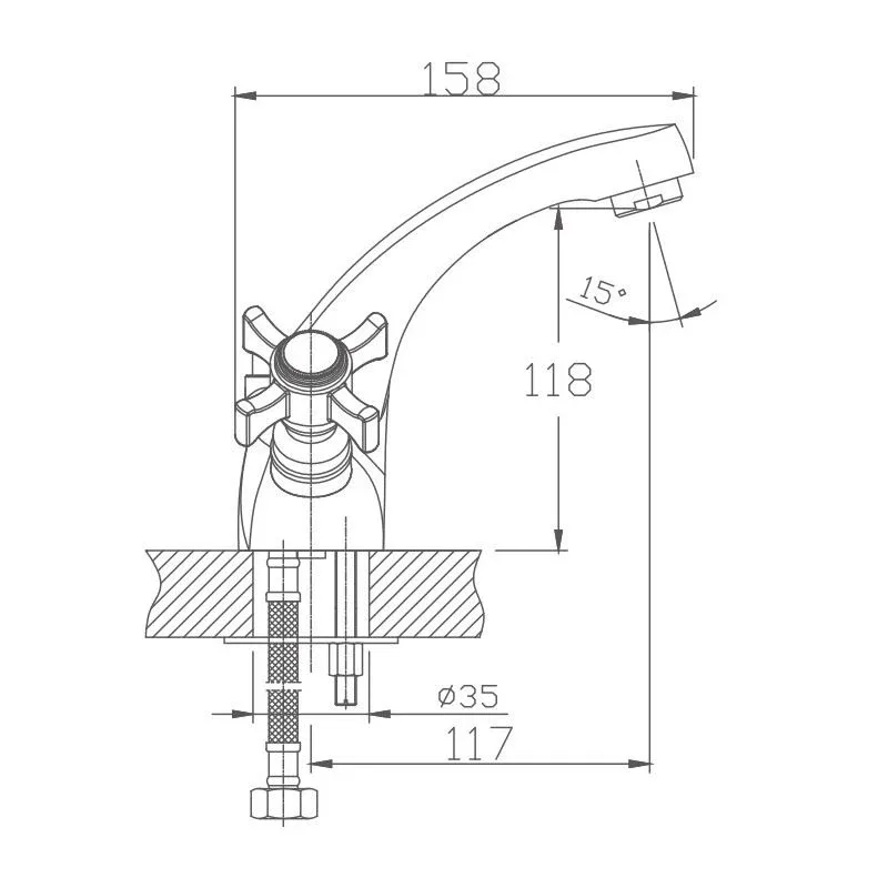 Смеситель Haiba HB1024 для раковины хром