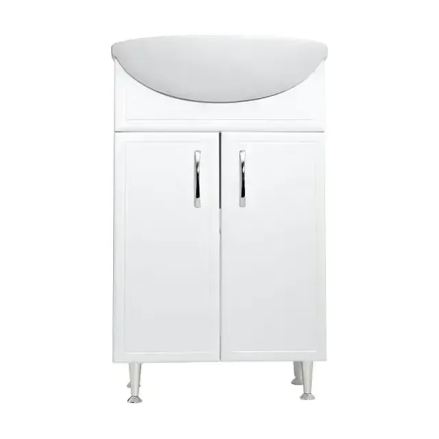 Тумба с раковиной Stella Polar Концепт 55 белый глянец, раковина Уют 55