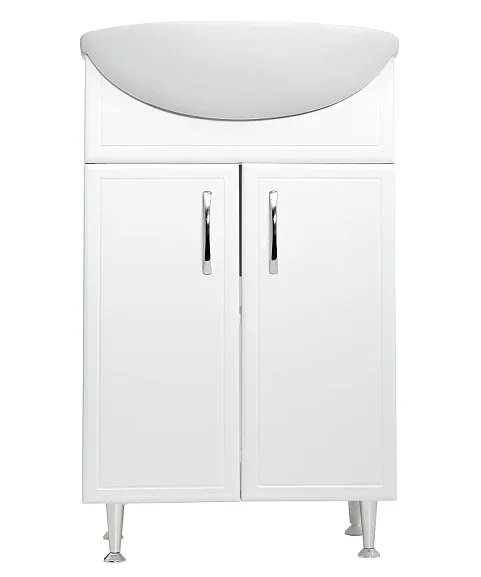 Тумба с раковиной Stella Polar Концепт 55 белый глянец, раковина Уют 55