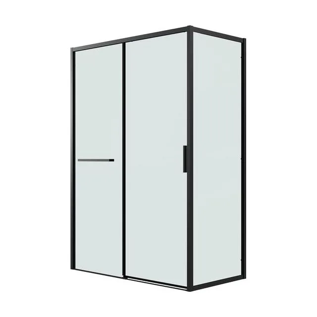 Душевое ограждение Grossman Style 100.K33.05.100.21.00-200.K33.05.80.21.00 (100х80х195) раздвижная,черный матовый,стекло прозрачное