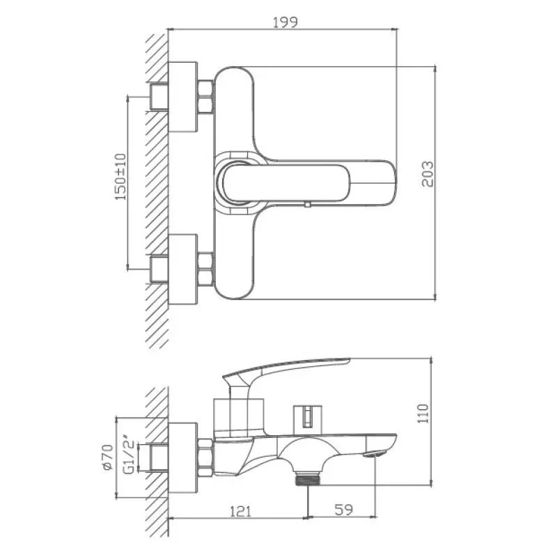 Смеситель Haiba HB60616 для ванны и душа
