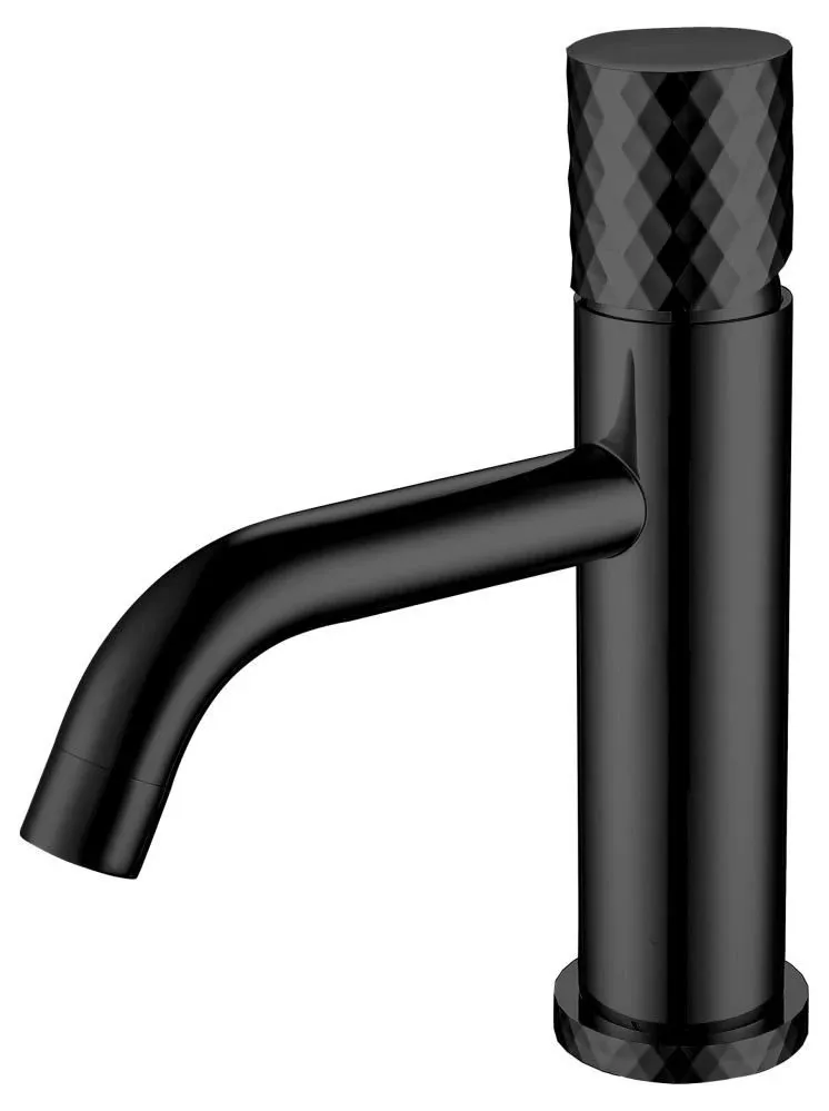 Смеситель Boheme Stick 121-BB для раковины черный матовый ручка Diamond
