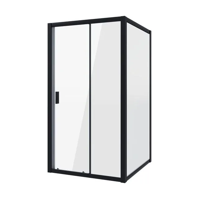 Душевое ограждение Niagara Nova NG-82-11AB-A90B (110х90х195) прямоугольник,черный, дверь раздвижная,стекло прозрачное