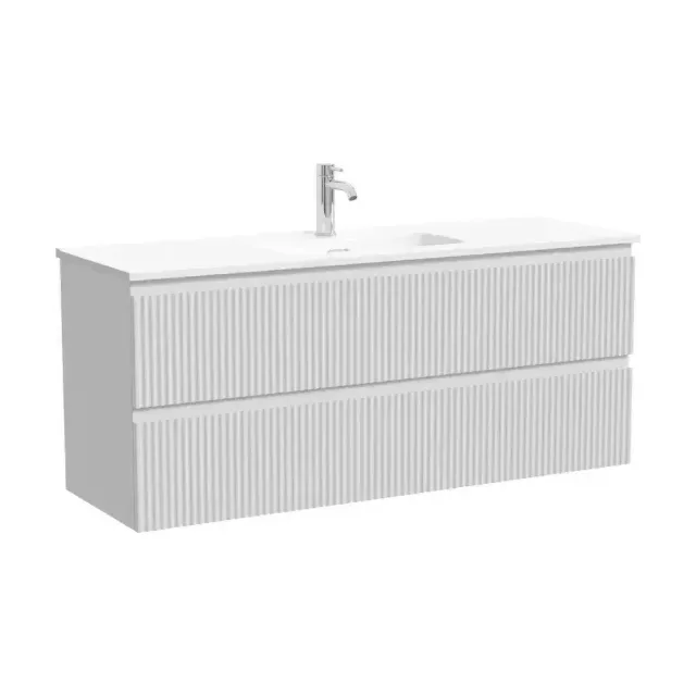 Тумба под раковину Sancos Сноб Р 390 (Snob R 390) SNR120/39W 120 см подвесная универсальная 2 ящика белый матовый (bianco)