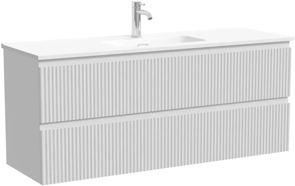 Тумба под раковину Sancos Сноб Р 390 (Snob R 390) SNR120/39W 120 см подвесная универсальная 2 ящика белый матовый (bianco)
