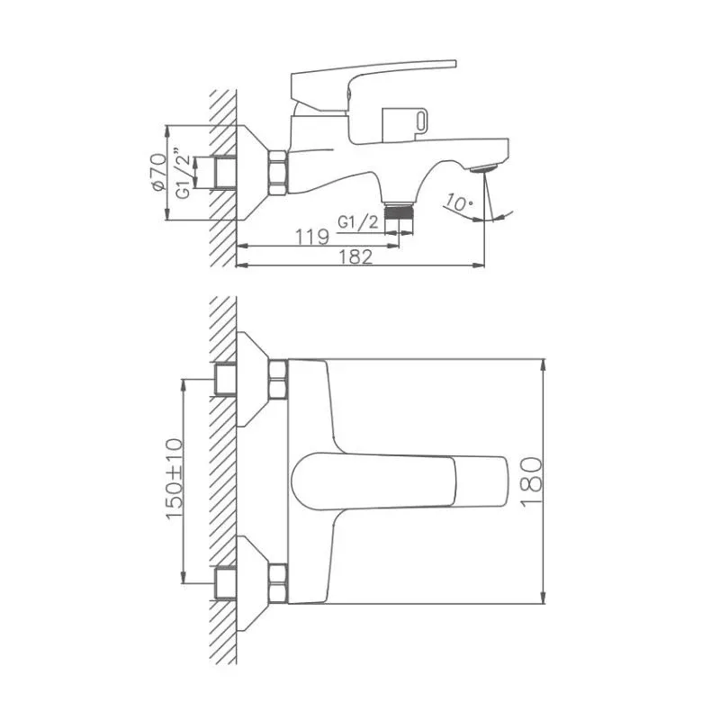 Смеситель Haiba HB60587 для ванны и душа