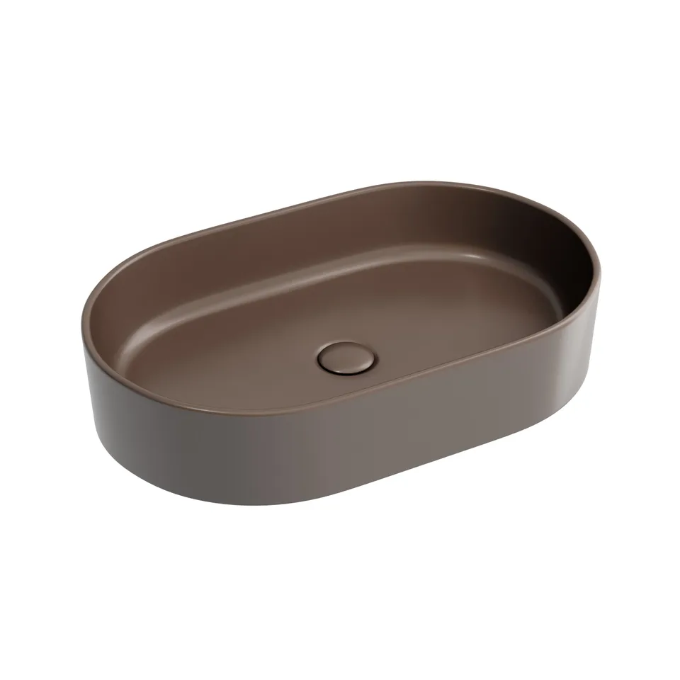 Раковина из сантехнического фарфора Ceramica Nova Элемент (Element) 61 см CN6048MDB накладная цвет темно-коричневый матовый