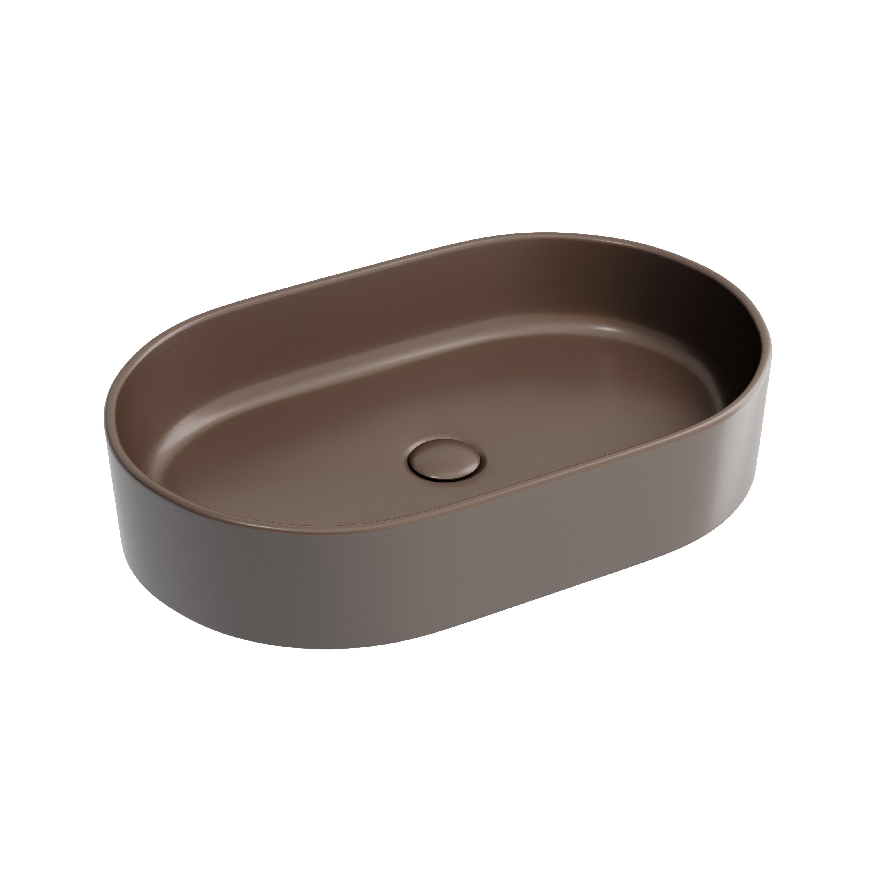 Раковина из сантехнического фарфора Ceramica Nova Элемент (Element) 61 см CN6048MDB накладная цвет темно-коричневый матовый