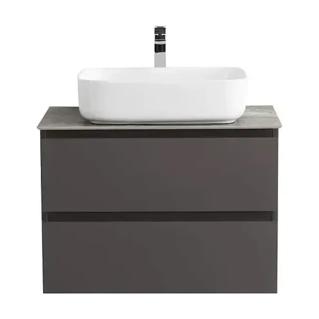 Тумба с раковиной BelBagno Крафт (Kraft) 60 темно-серая матовая (столешница гранит)