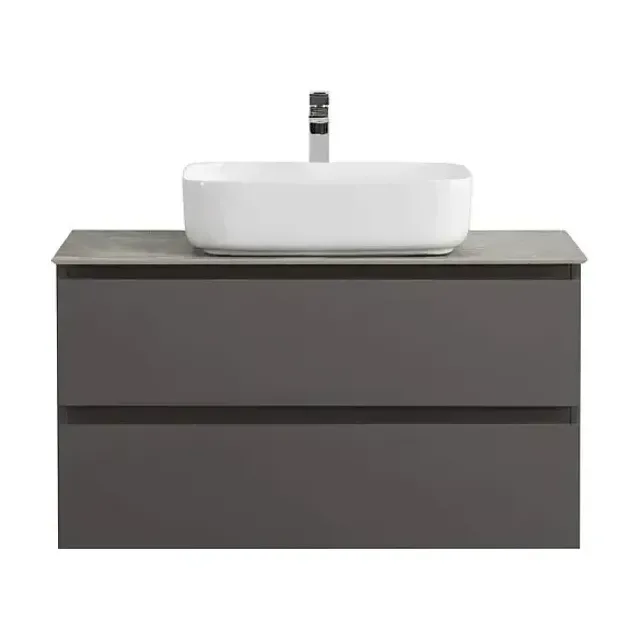 Тумба с раковиной BelBagno Крафт (Kraft) 90 темно-серая матовая (столешница KEP-90-GRN)
