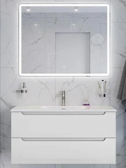 Комплект мебели BelBagno Этна (Etna) 100 белый матовый (раковина BB-8099-100)