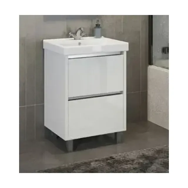 Тумба с раковиной Comforty Дублин 60 белый глянец (раковина Comforty 8056)