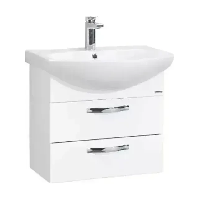 Тумба с раковиной Aquaton Ария 65М белый глянец