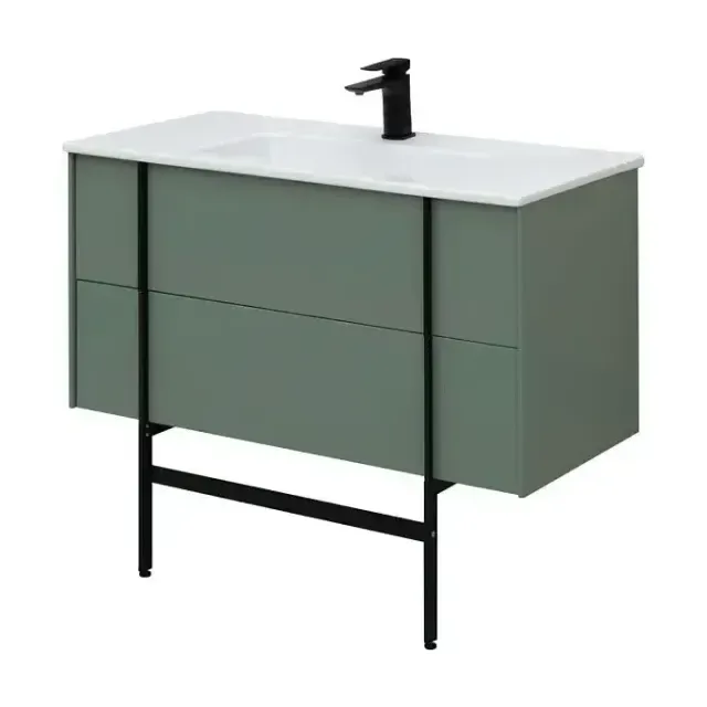 Тумба с раковиной Allen Brau Reality 1.32007.CGM 100 олива матовая без ножек