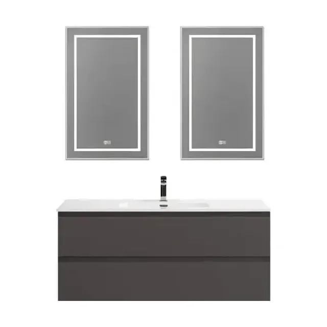 Комплект мебели BelBagno Крафт (Kraft) 120 с двумя ящиками темно-серый матовый (раковина BB1200ETL)