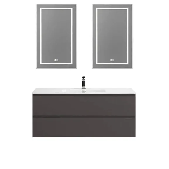 Комплект мебели BelBagno Крафт (Kraft) 120 с двумя ящиками темно-серый матовый (раковина BB1200ETL)