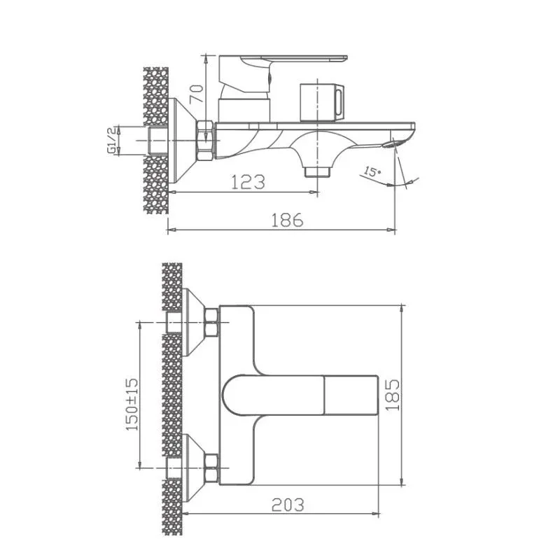 Смеситель Haiba HB60505 для ванны и душа