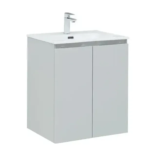 Тумба с раковиной Aquanet Алвита New 60 2 дверцы, серый
