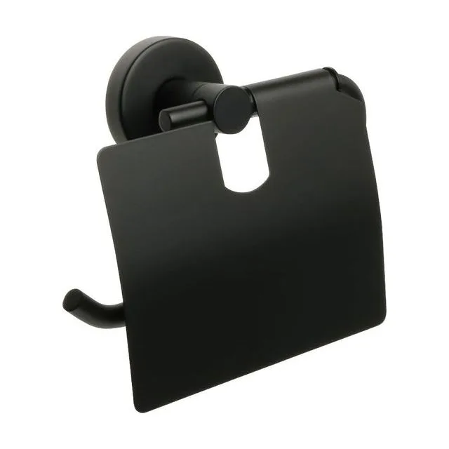 «COMFORT BLACK» Бумагодержатель с крышкой черный FX-86010 Fixsen