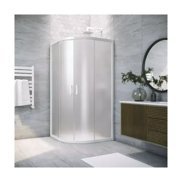 Душевой уголок ZS NOVO h2000 90 01 10, профиль белый, стекло сатин