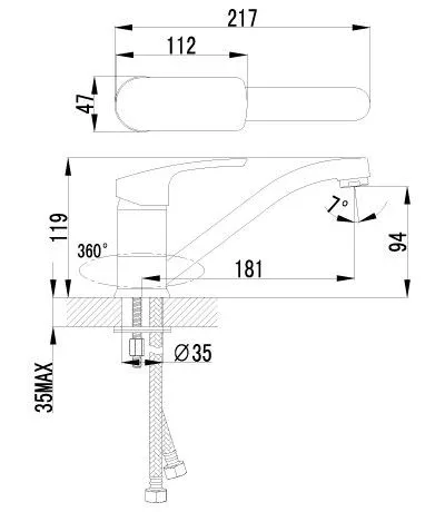 Смеситель Lemark Plus Shape для кухни LM1704C
