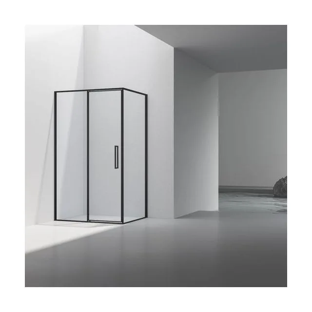 Душевой уголок Vincea Слим 8мм (Slim 8mm) VSR-4SLP9012CLB 120х90 стекло прозрачное 8 мм профиль черный без поддона