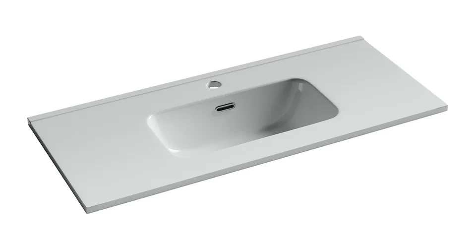 Раковина из сантехнического фарфора Ceramica Nova Компакт (Compact) 90 см CN7030 накладная цвет белый