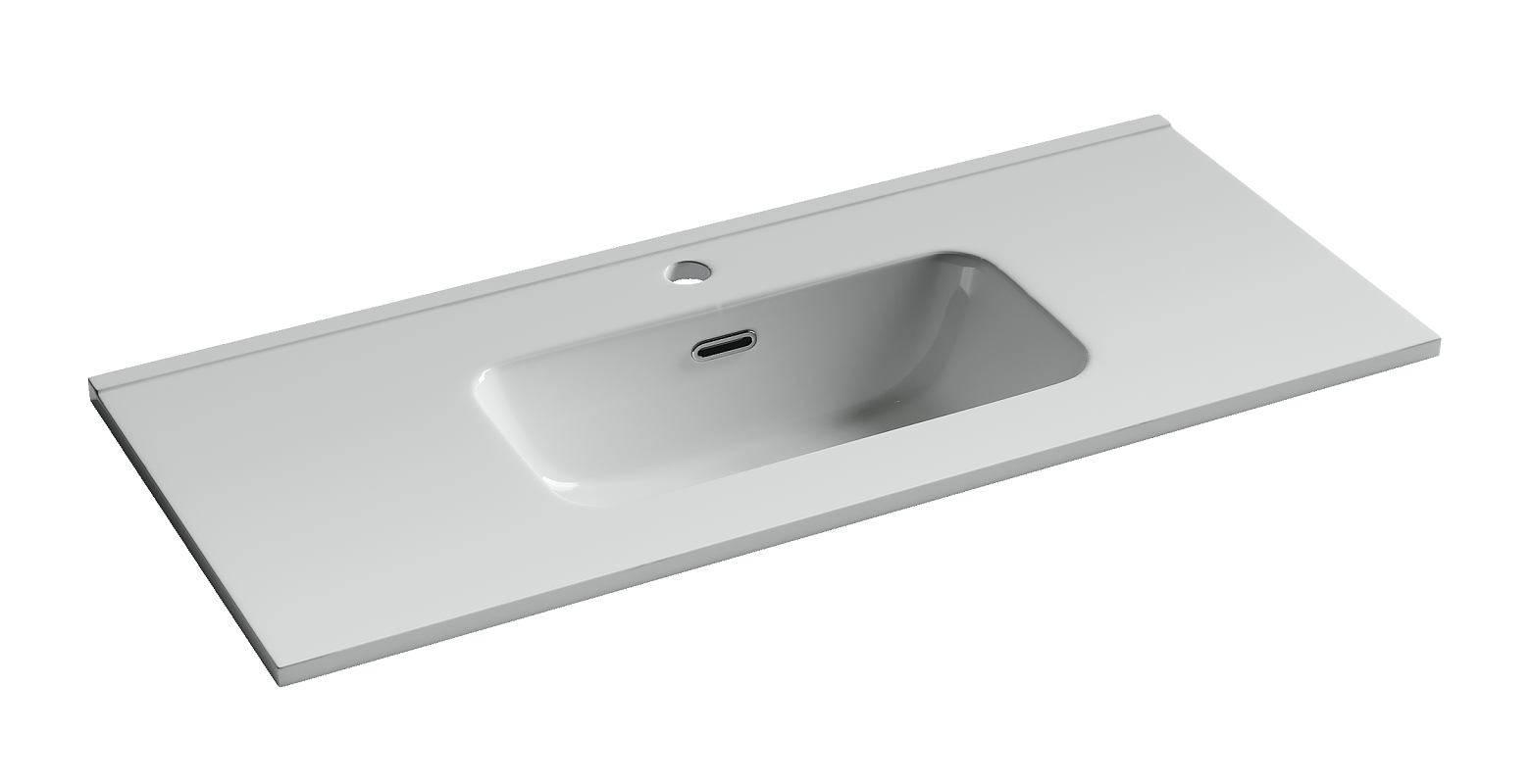 Раковина из сантехнического фарфора Ceramica Nova Компакт (Compact) 90 см CN7030 накладная цвет белый