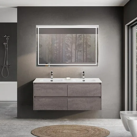 Комплект мебели BelBagno Крафт (Kraft) 120 с четырьмя ящиками серый цемент