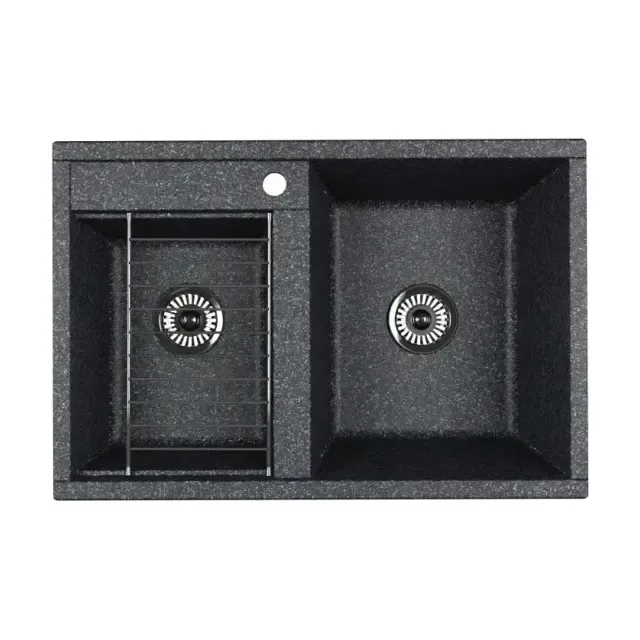 Мойка для кухни AQUATON Делия 78 DBL 2 чаши графит 1A723132DE210