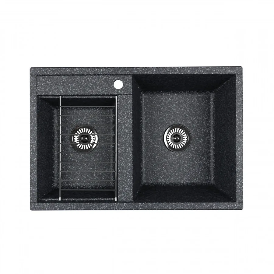 Мойка для кухни AQUATON Делия 78 DBL 2 чаши графит 1A723132DE210