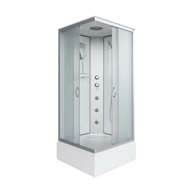 Душевая кабина Niagara Classic NG-1108-14G (90х90х215) средний поддон(26см),стекло матовое,4 места с полкой