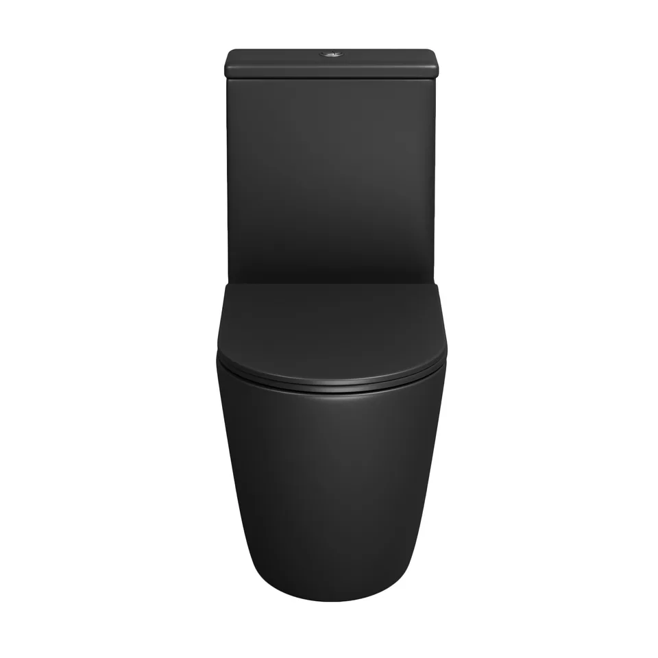 Унитаз напольный Grossman Color GR-4480BMS (620х365х810) безободковый,черный матовый с тонкой крышкой,микролифт,2 места