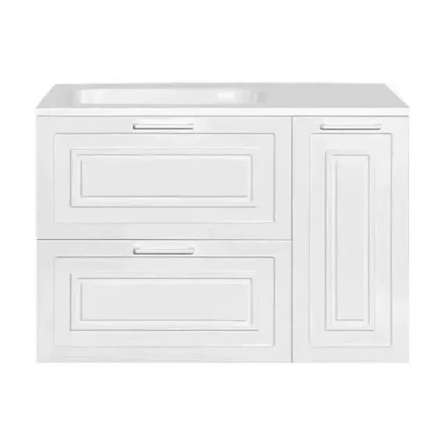 Тумба с раковиной Style Line Альба 90 L с бельевой корзиной
