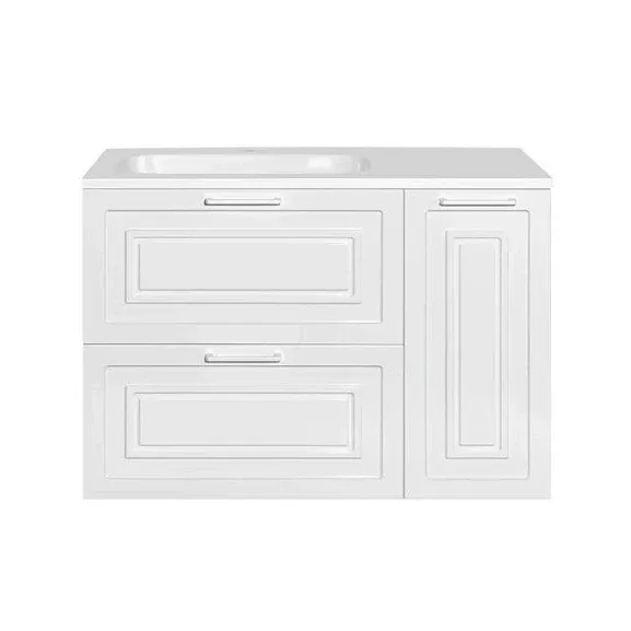 Тумба с раковиной Style Line Альба 90 L с бельевой корзиной
