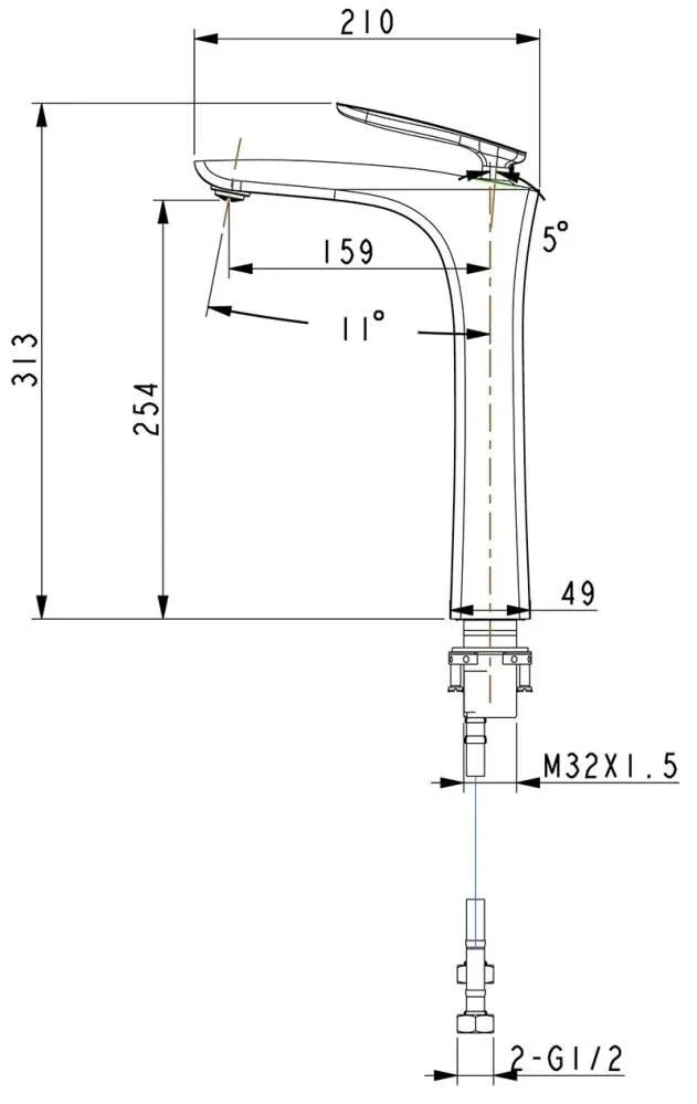 Смеситель Timo Helmi 4011/03F для раковины черный матовый