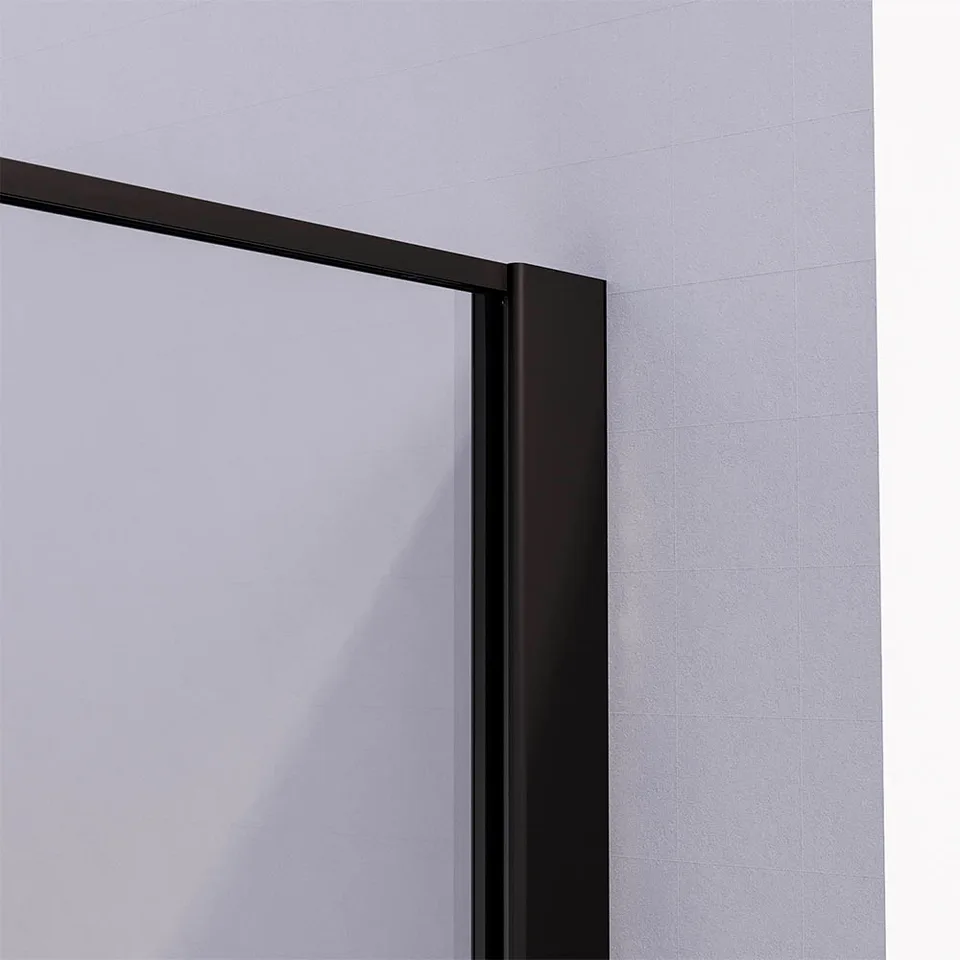 Боковая панель Veconi Premium Prato SP B, 900x2000, черный матовый, стекло прозрачное