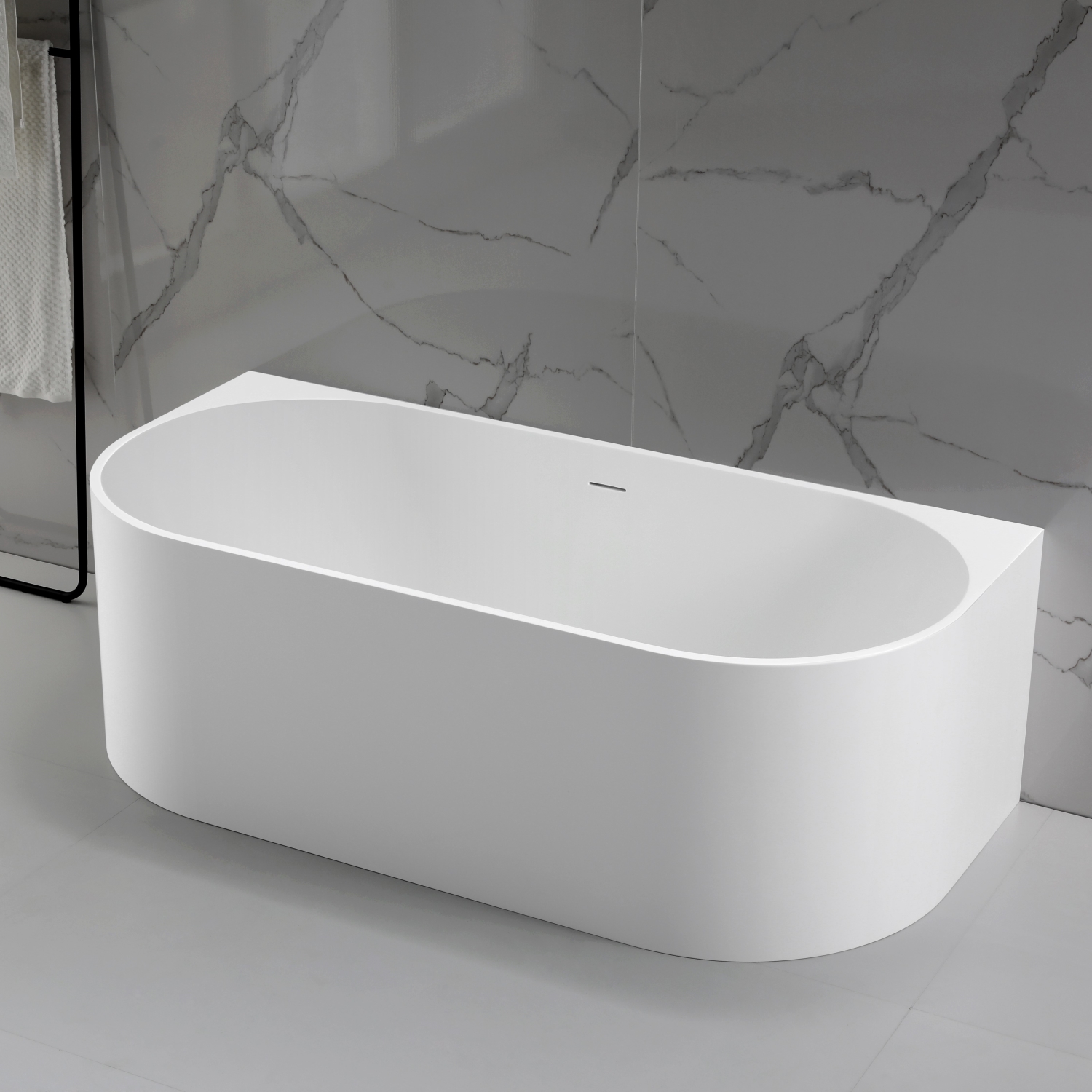 Ванна Vincea Солид Серфейс (Solid Surface) VBT-4S07-1700MW 170x80 пристенная овальная универсальная