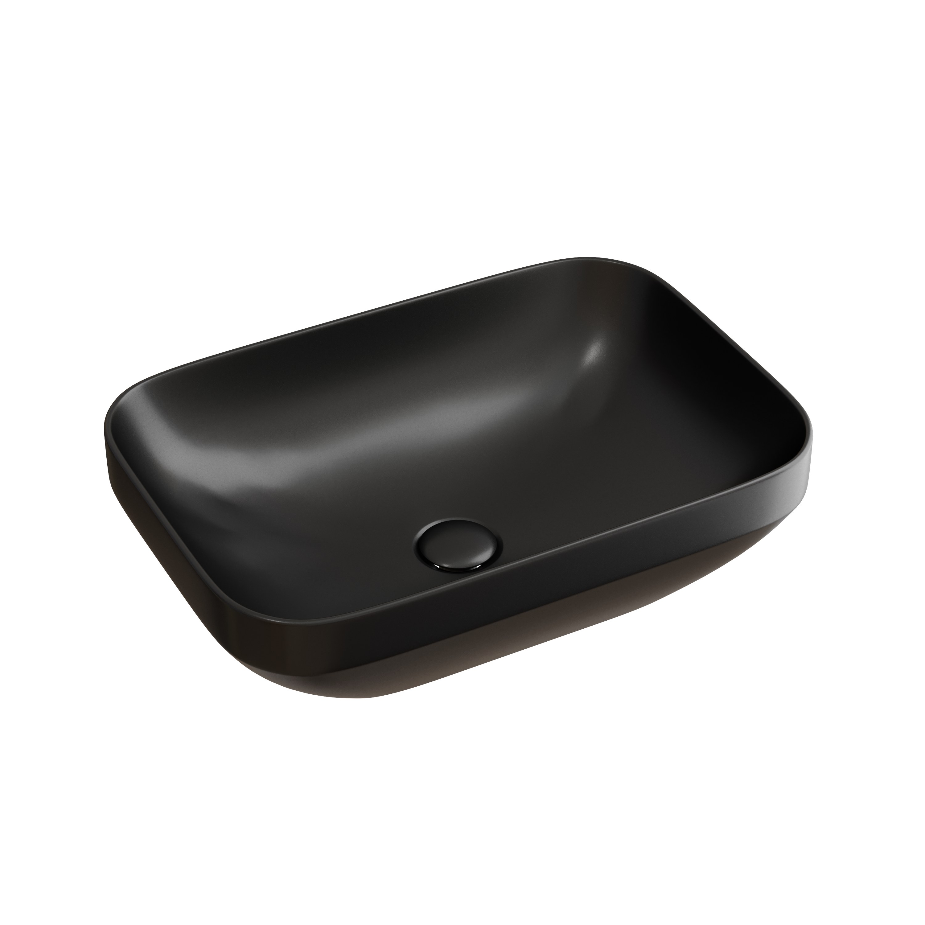Раковина из сантехнического фарфора Ceramica Nova Элемент (Element) 50 см CN6055MB накладная цвет черный матовый