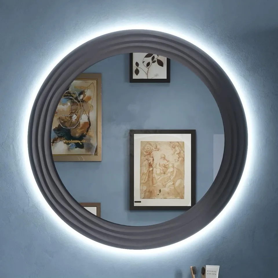 Зеркало Equil Мираж/Miraget 80*80 с подсветкой, графит